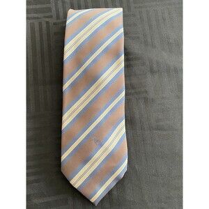 Vintage Christian Dior striped Tie brown and blue with monogramed logo 58"